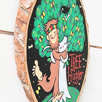 Tree Hugger Sasquatch 9"  Handpainted Wooden Oval