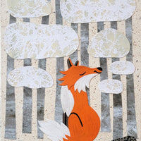 Winter Fox 12x16" Original Collage