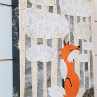 Winter Fox 12x16" Original Collage