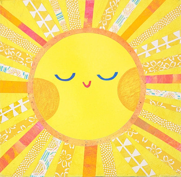 Sunny Sun 8x8" Original Collage