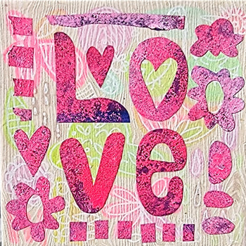 LOVE 6x6" Original Collage